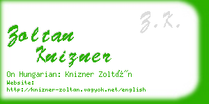 zoltan knizner business card